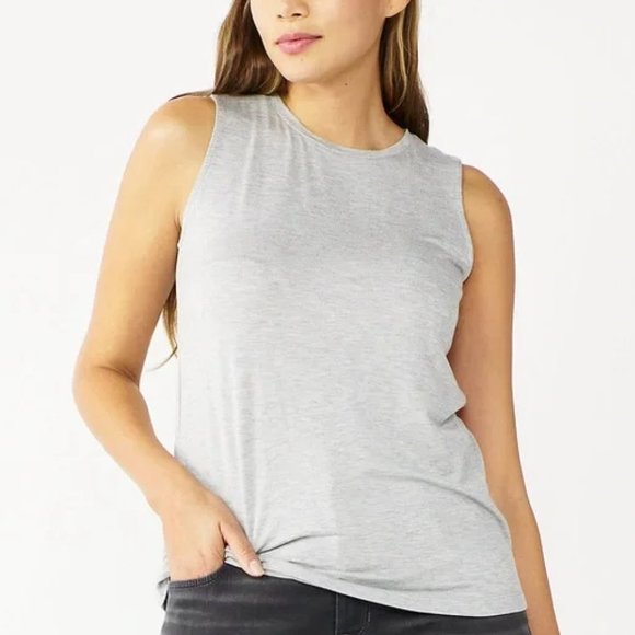 a new day Tops - A New Day Gray High Neck Flowy Sleeveless Tank Top